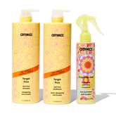 super-sized frizz fighters set | anti-frizz shampoo, conditioner + treatment