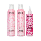 detox set | reset clarifying gel shampoo, cooling gel conditioner + pink charcoal scalp cleansing oil