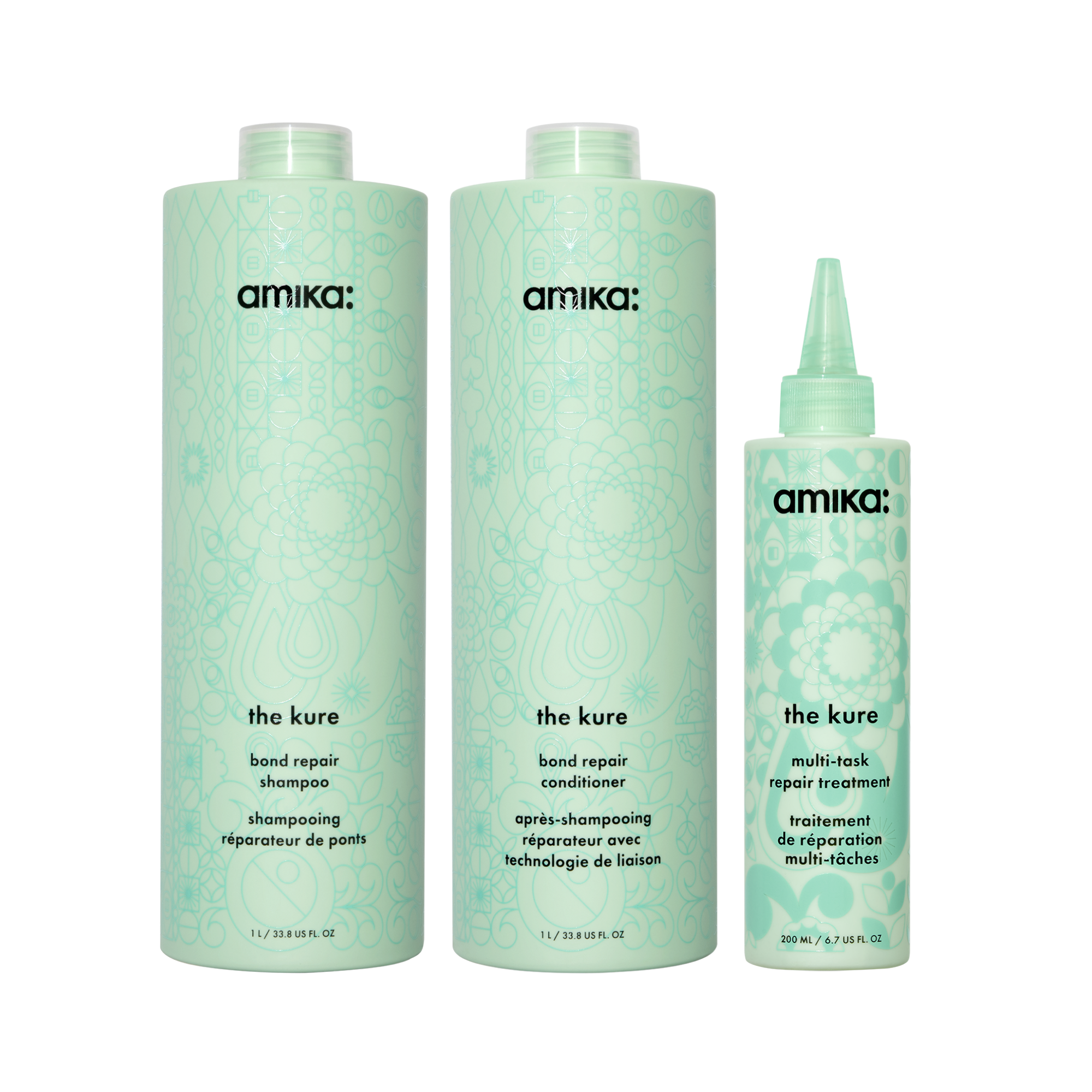 super-sized strength repair set | the kure shampoo, conditioner + multi-task treatment
