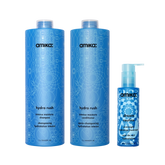 super-sized hydration set | hydro rush intense moisture shampoo + conditioner + dream routine overnight treatment