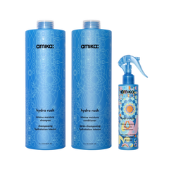 super-sized hydration set | hydro rush intense moisture shampoo, conditioner + leave-in conditioner