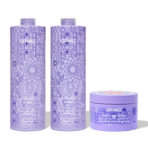 super-sized blonde set | bust your brass cool blonde shampoo + conditioner + intense repair hair mask