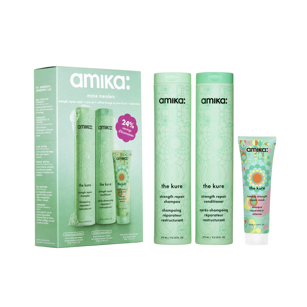 mane menders | strength repair wash + care set