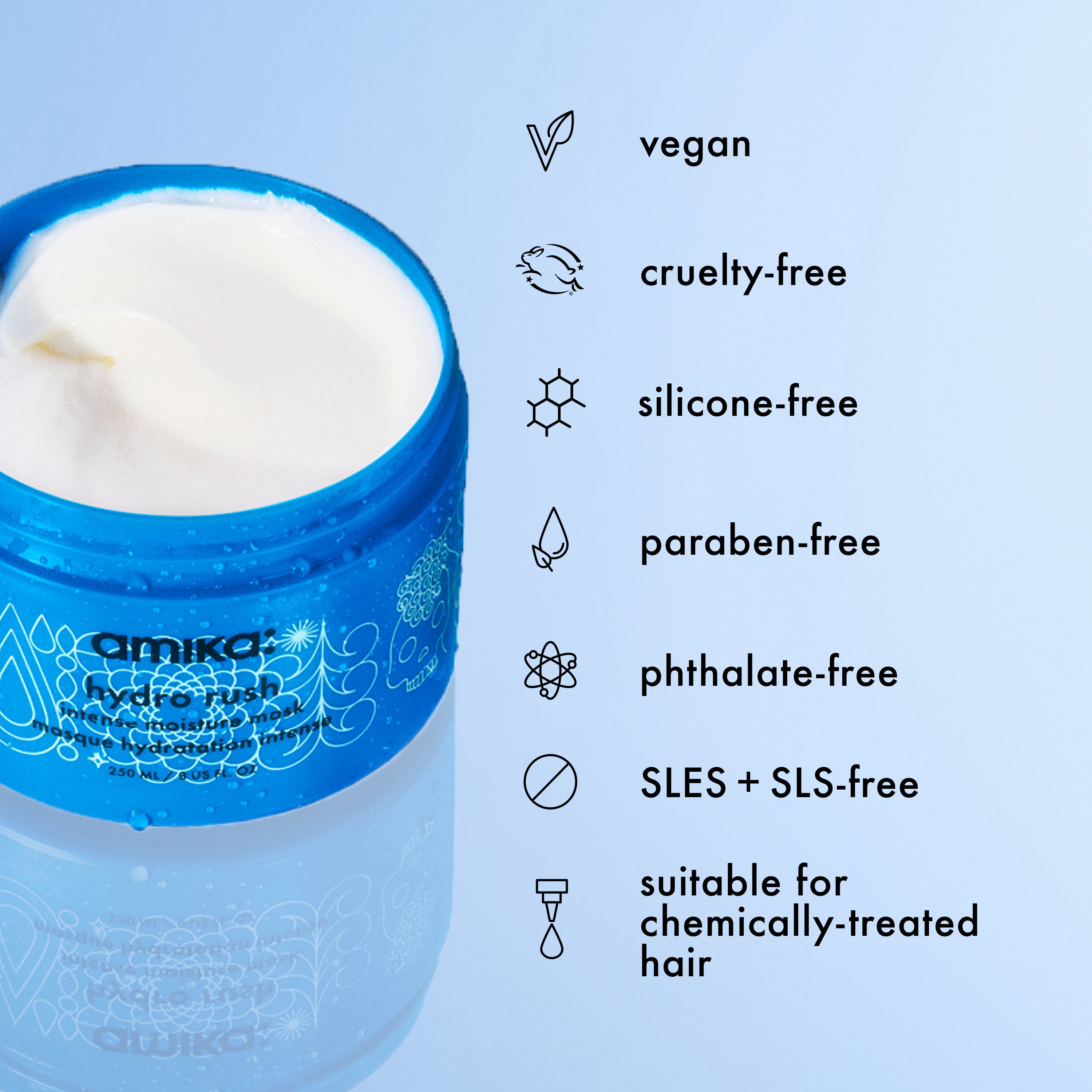 hydro rush | intense moisture hair mask with hyaluronic acid