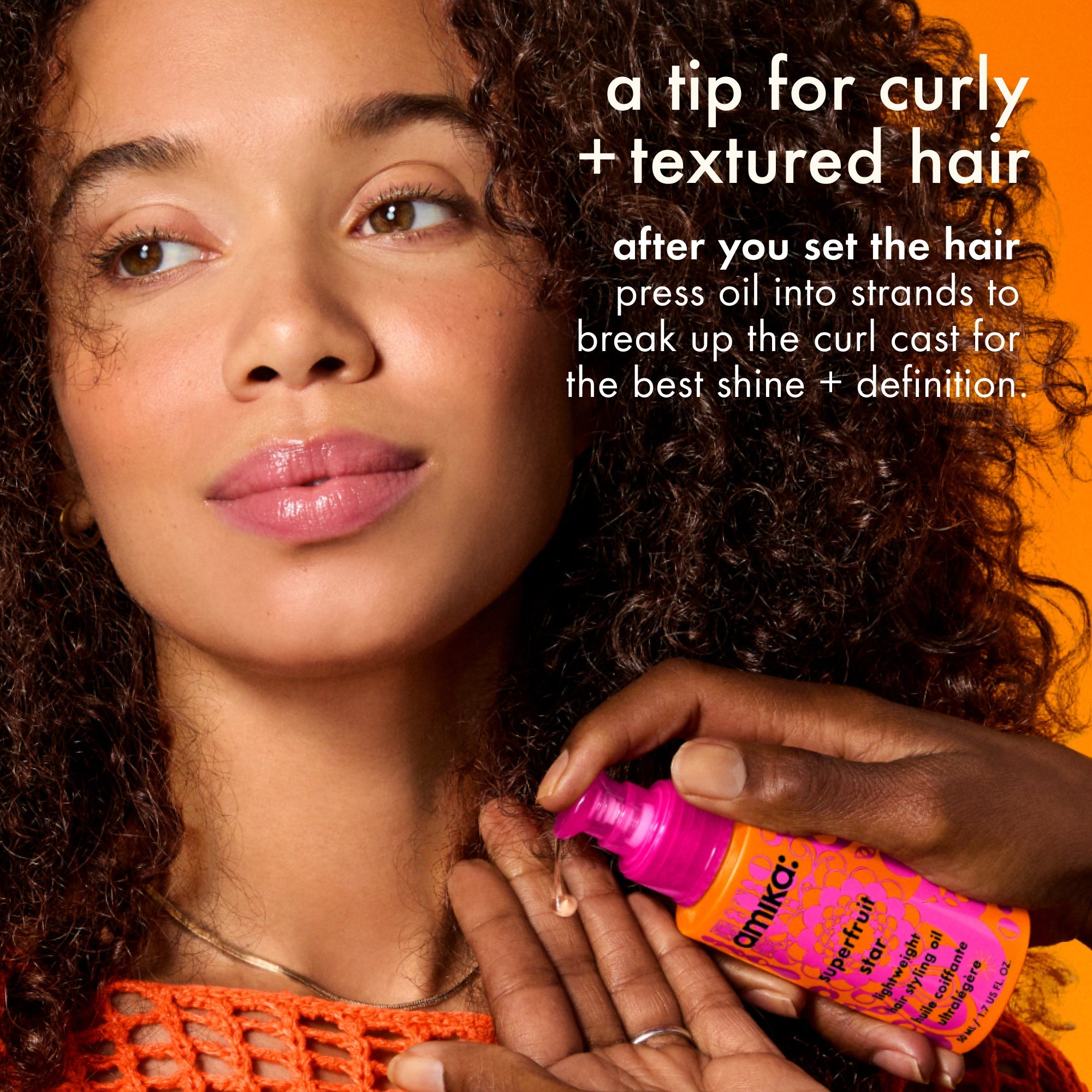 superfruit star | lightweight hair styling + heat defense oil