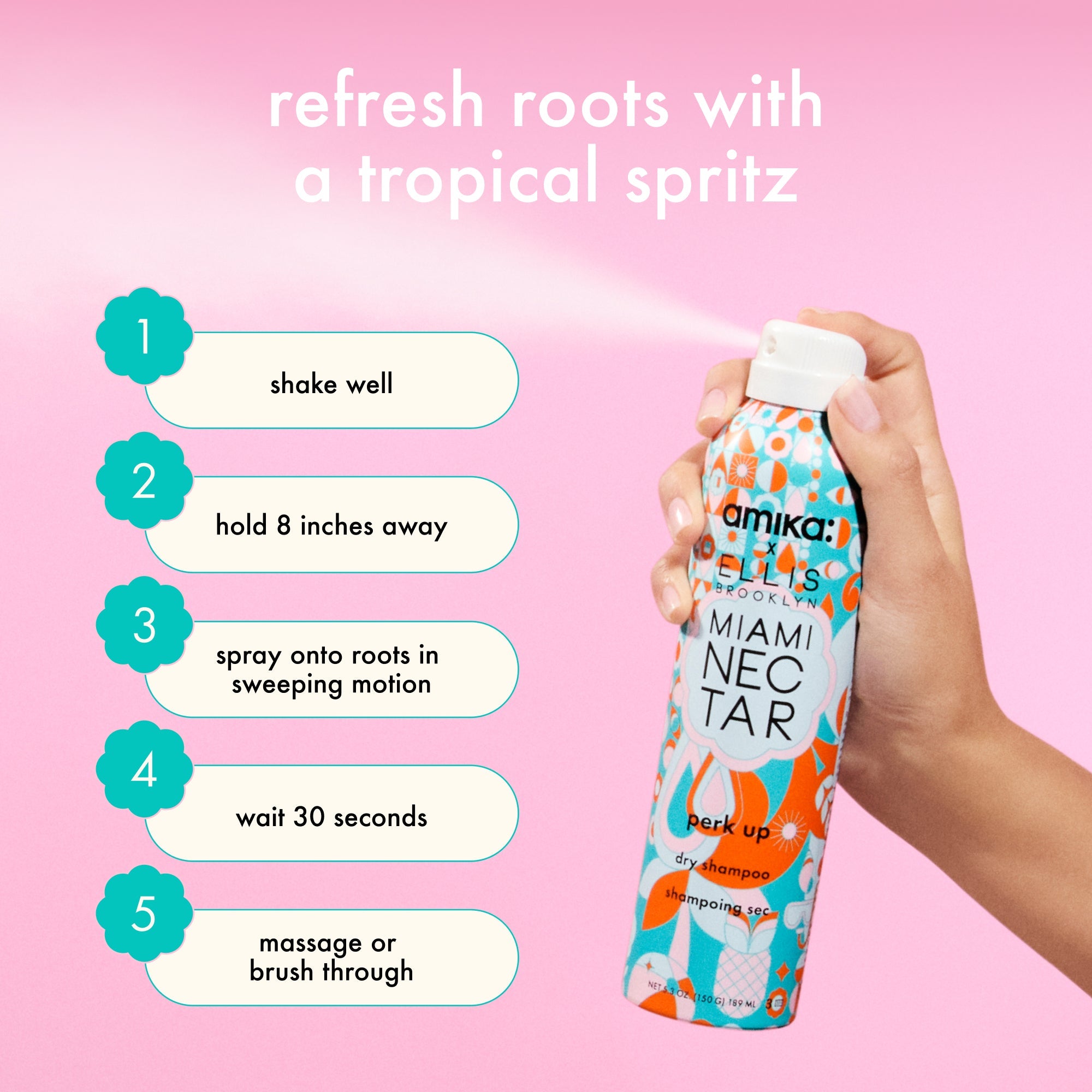 amika x Ellis Brooklyn dry shampoo | limited-edition perk up x MIAMI NECTAR fragrance