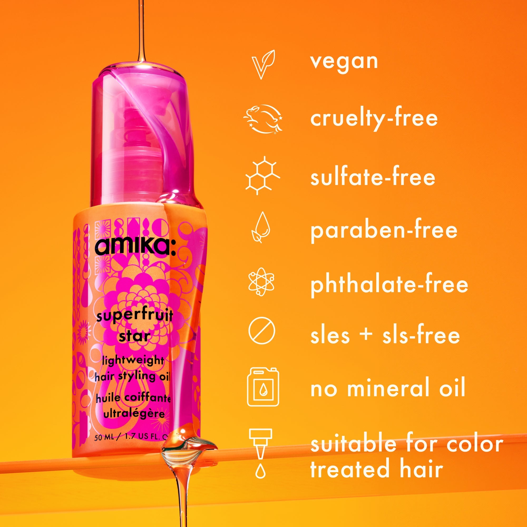 superfruit star | lightweight hair styling + heat defense oil