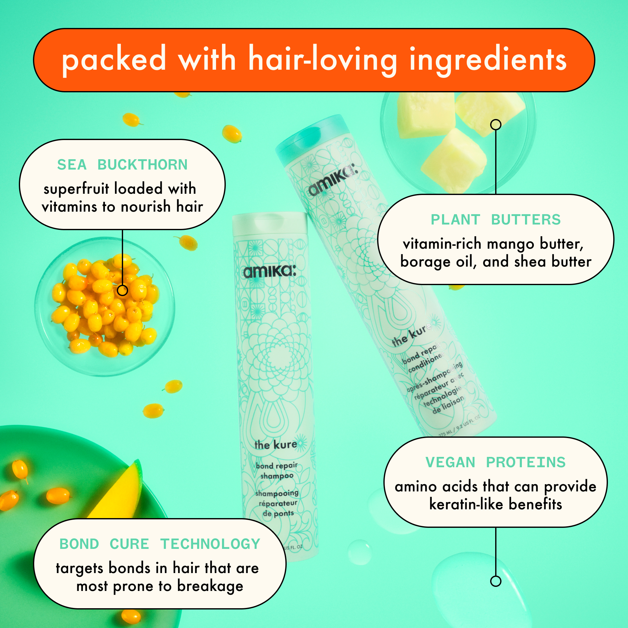 super-sized strength repair set | the kure shampoo, conditioner + multi-task treatment