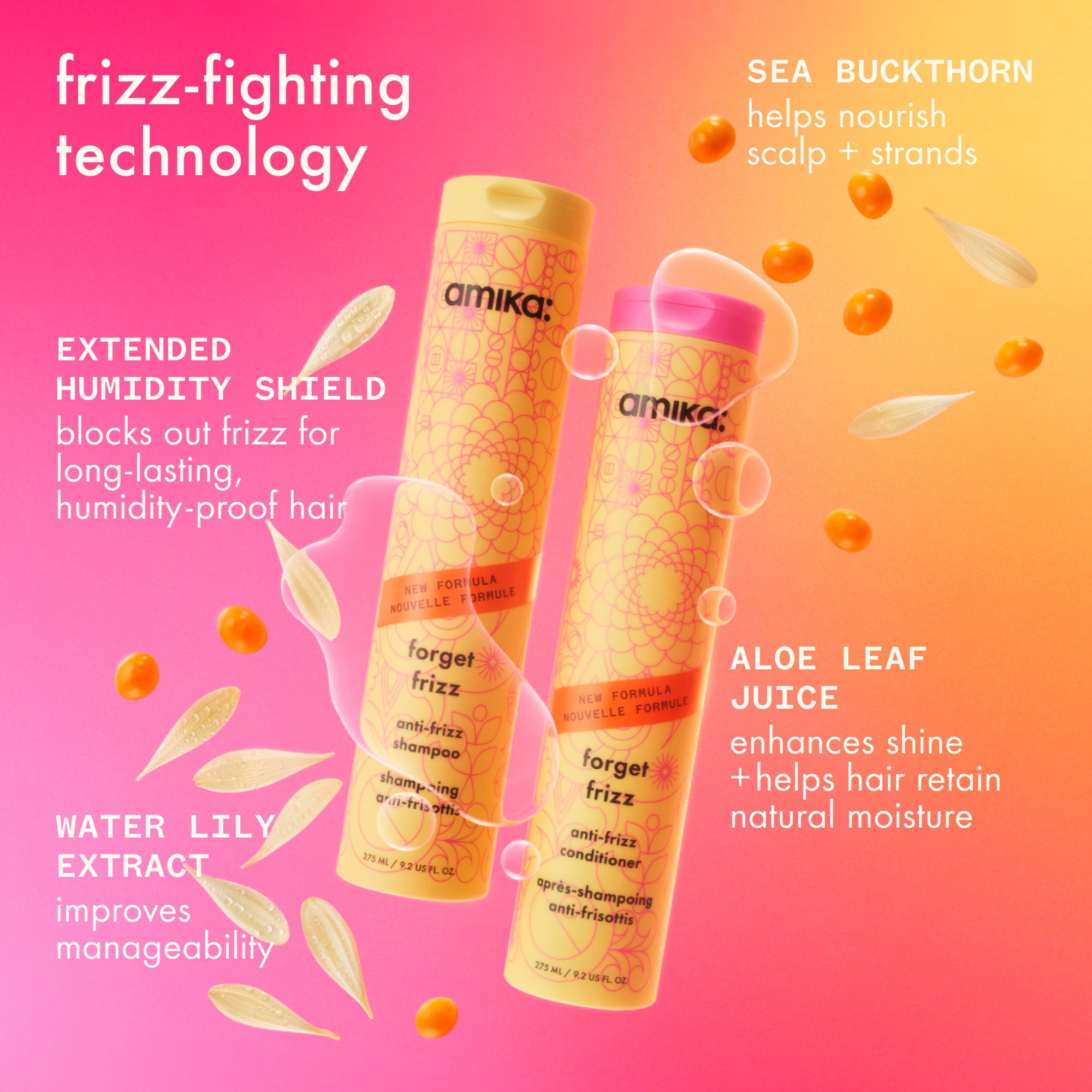 super-sized frizz fighters set | anti-frizz shampoo, conditioner + treatment