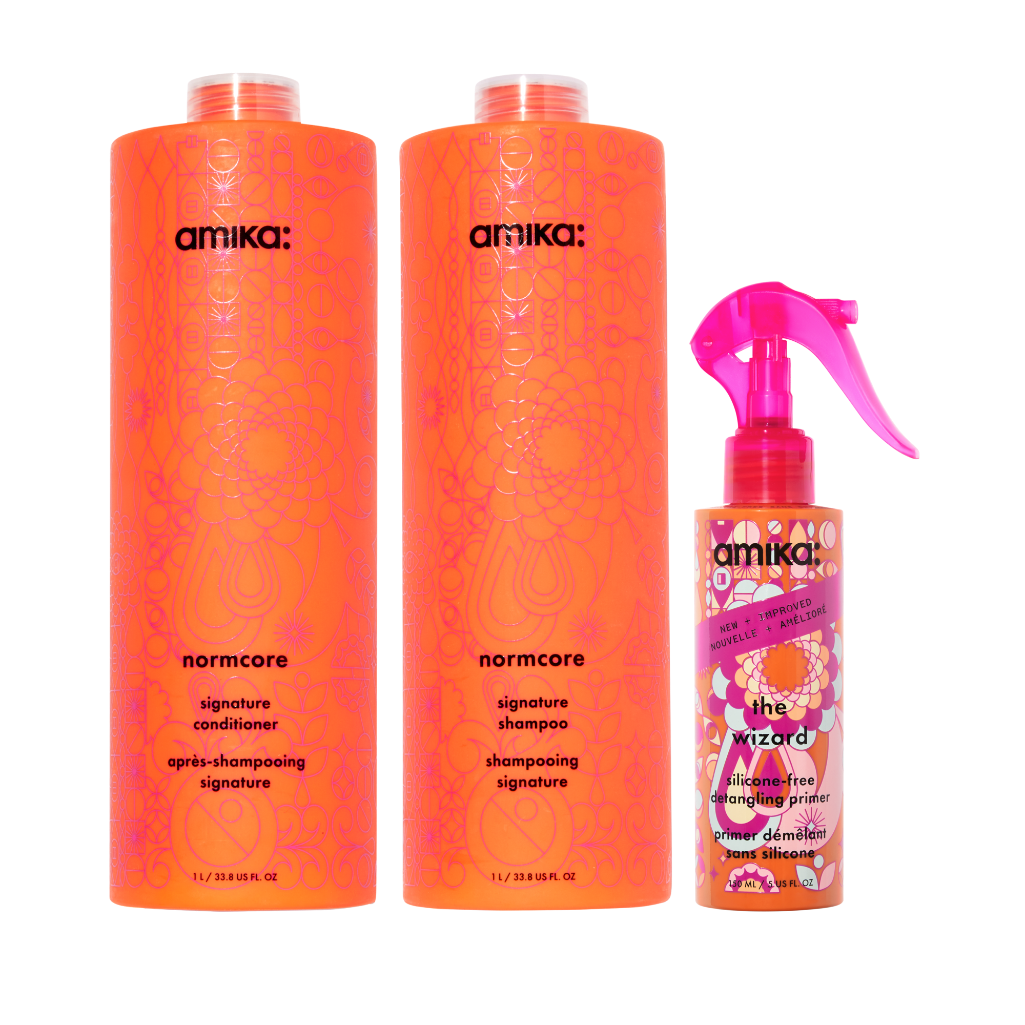 super-sized signature set | normcore nourishing shampoo + conditioner + the wizard silicone-free detangling primer