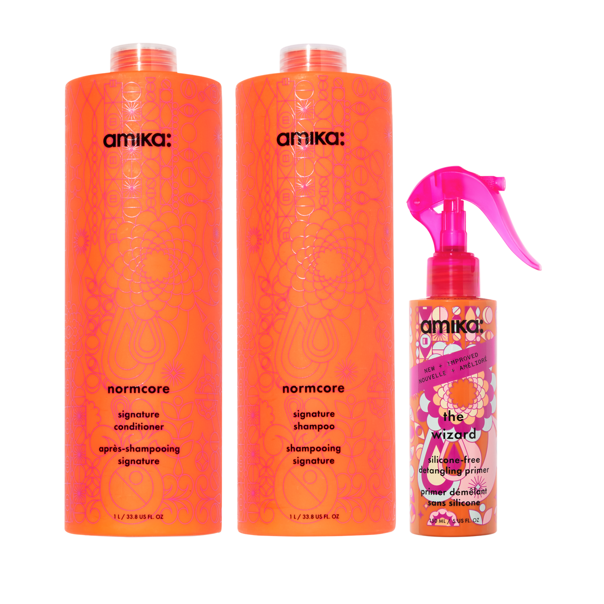 super-sized signature set | normcore nourishing shampoo + conditioner + the wizard silicone-free detangling primer