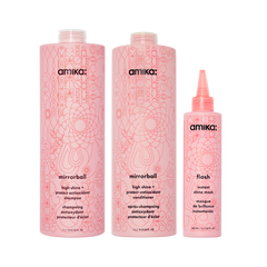 super-sized shine set | mirrorball high shine + protect antioxidant shampoo + conditioner + flash mask