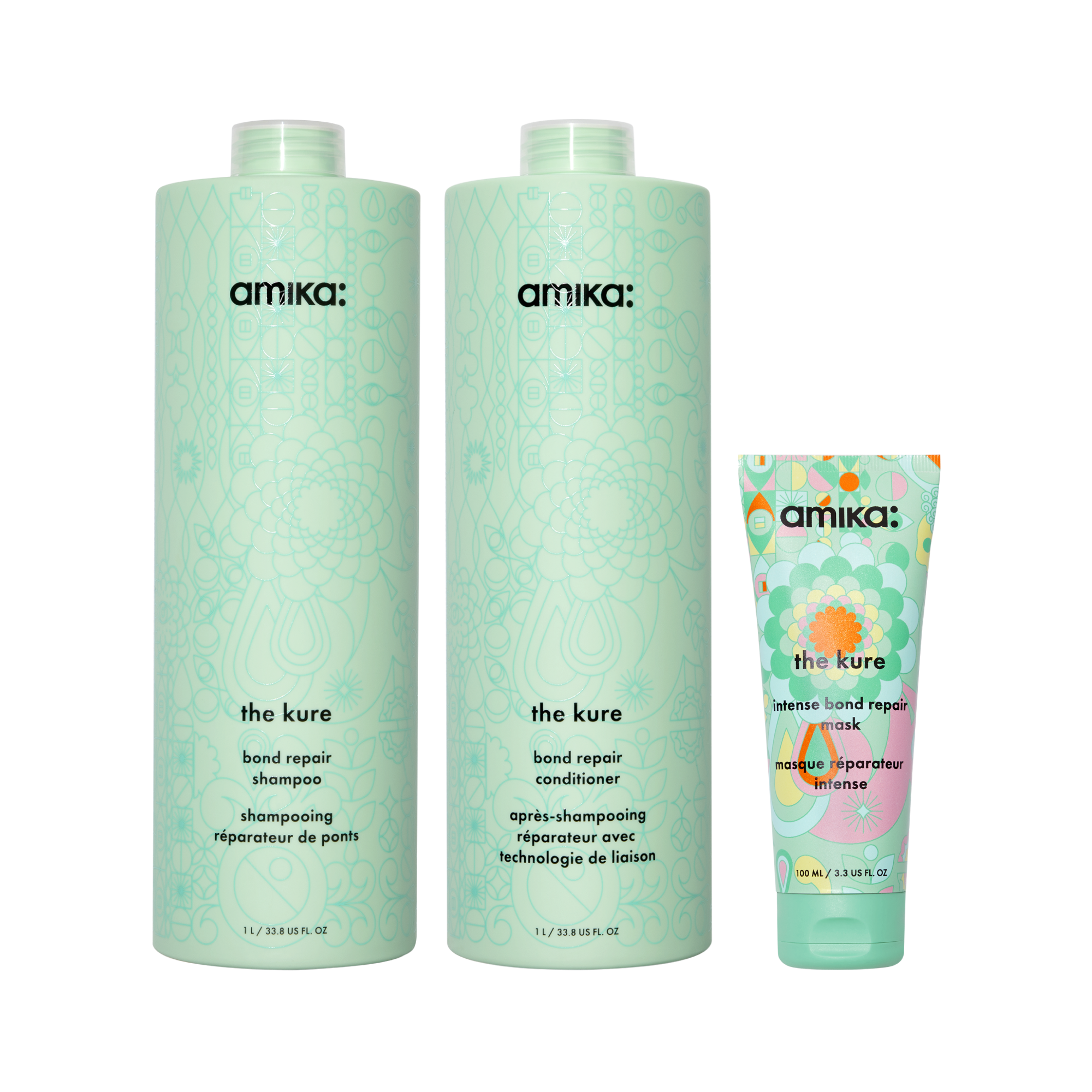 super-sized strength repair set | the kure shampoo, conditioner + mask