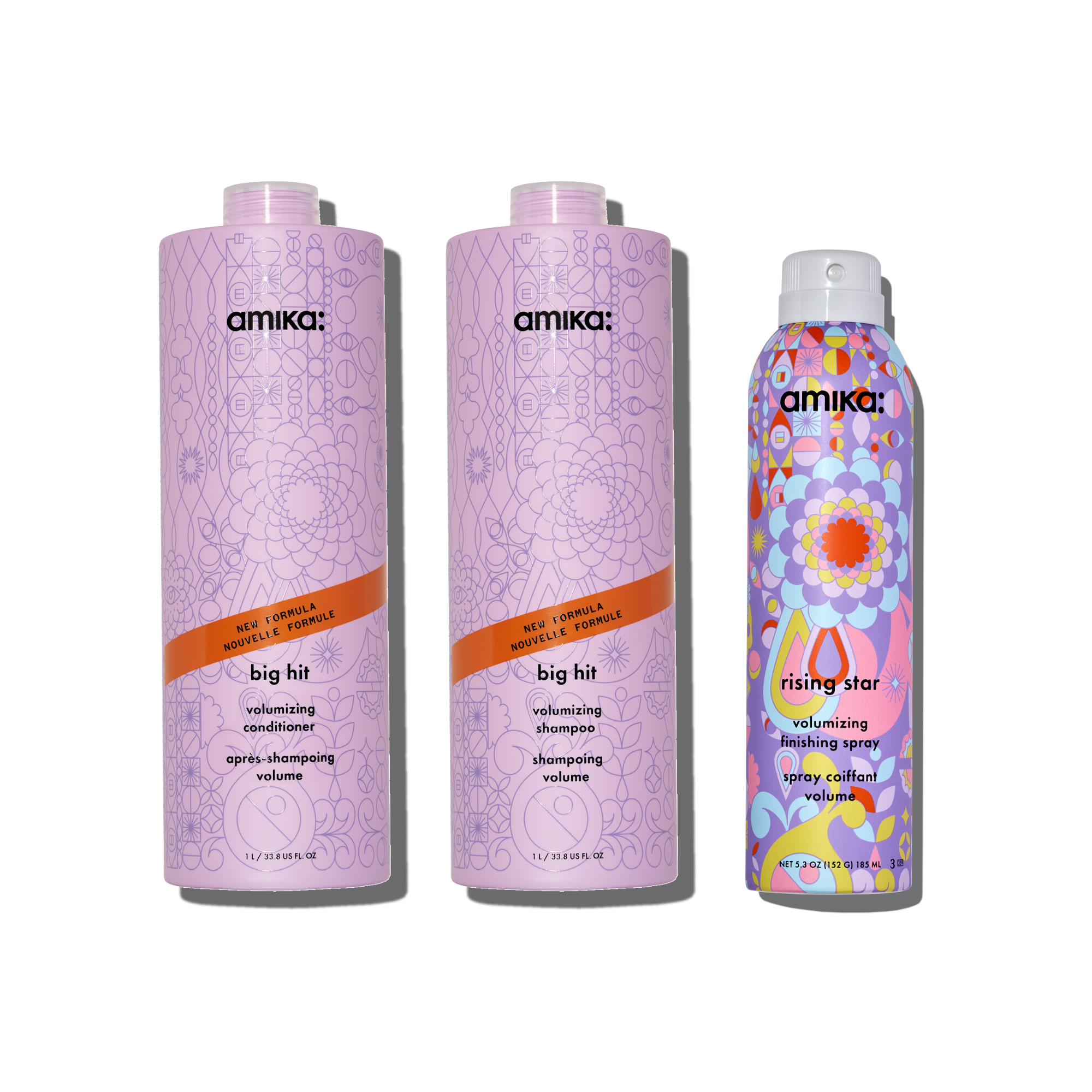 super-sized iconic volume bundle | big hit volumizing shampoo + conditioner + rising star volumizing spray
