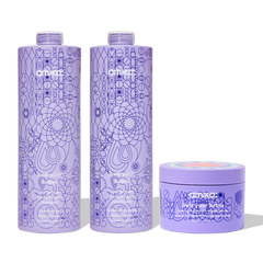 super-sized blonde set | bust your brass cool blonde shampoo + conditioner + intense repair hair mask